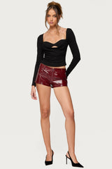 Mcrae Faux Leather Micro Shorts