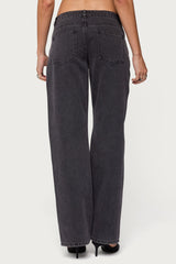 Rossa Beaded Low Rise Baggy Jeans