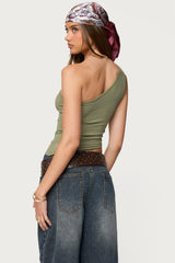 Knotted One Shoulder Asymmetric Top
