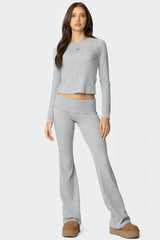 Sab Fold Over Waffle Knit Trousers