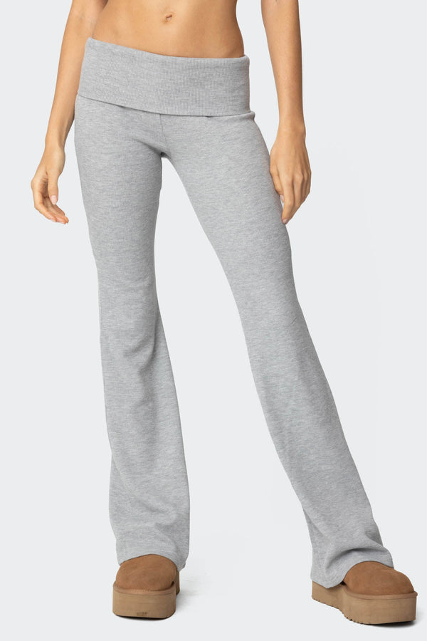 Sab Fold Over Waffle Knit Trousers