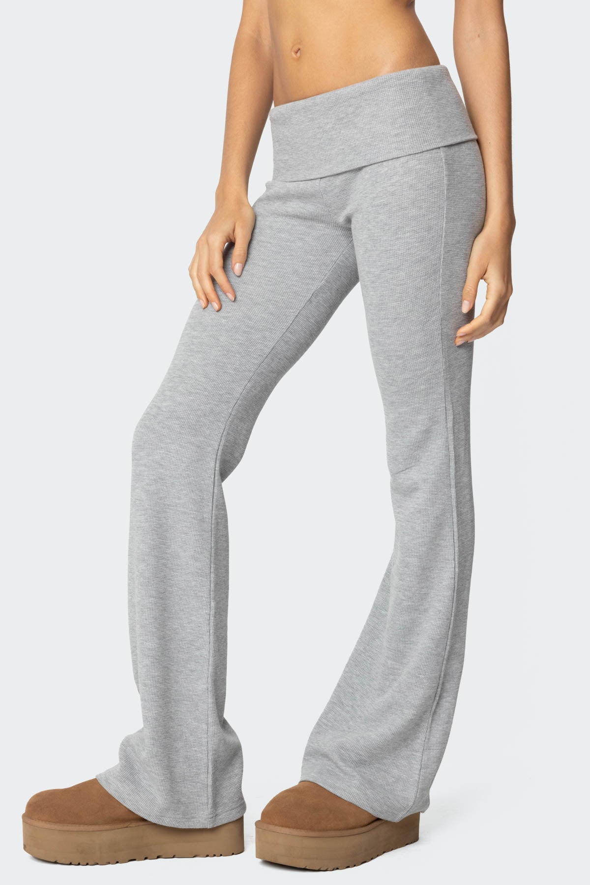 Sab Fold Over Waffle Knit Trousers