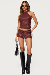 Alba Faux Leather Shorts