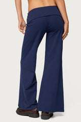 Petite Wide Leg Fold Over Trousers