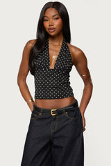 Blaire Polka Dot Halter Top
