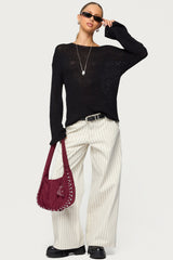 Petite Cory Striped Low Rise Jeans