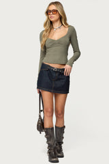 Zelly Deep V Scoop Neck Top