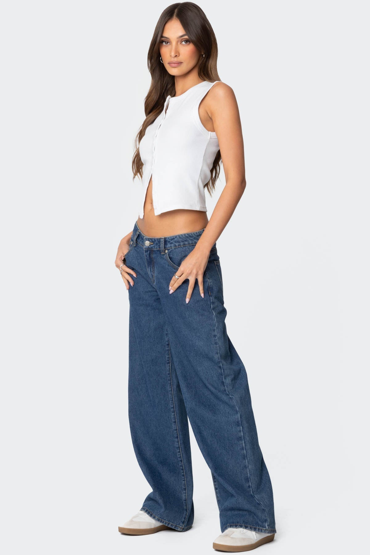 Raelynn Washed Low Rise Baggy Jeans