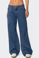 Raelynn Washed Low Rise Baggy Jeans
