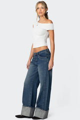 Vesper Cuffed Low Rise Baggy Jeans