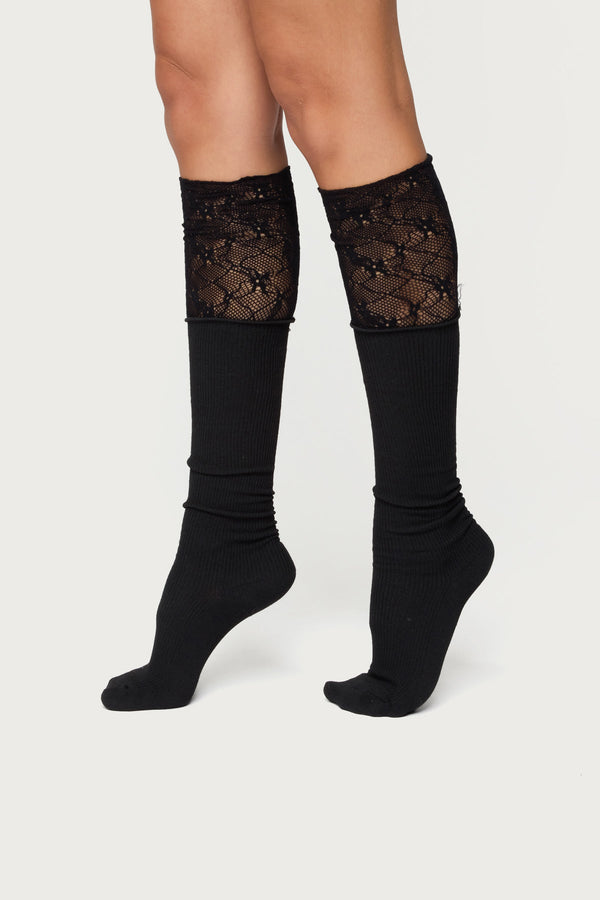 Lacey Layered Knee High Socks