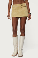 Roney Stud Faux Suede Mini Skort