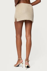 Goldy Metallic Knit Mini Skort