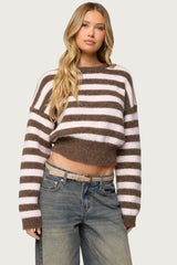 Penelope Fuzzy Striped Sweater