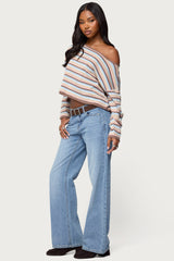 Alexis Off Shoulder Striped Knit Top