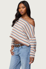 Alexis Off Shoulder Striped Knit Top
