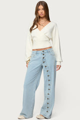 Adison Button Low Rise Baggy Jeans