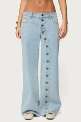 Adison Button Low Rise Baggy Jeans