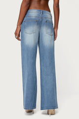 Frye Distressed Low Rise Baggy Jeans