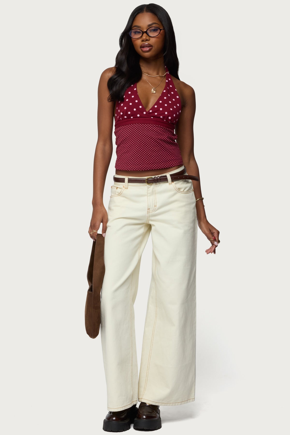 Ginny Mixed Polka Dot Halter Top