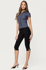 Oriya Gingham Tailored Button Up Shirt