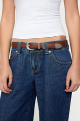 Basic Buckle Faux Leather Belt