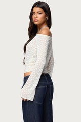 Alef Sheer Lace Off Shoulder Top