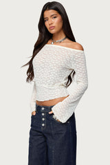 Alef Sheer Lace Off Shoulder Top