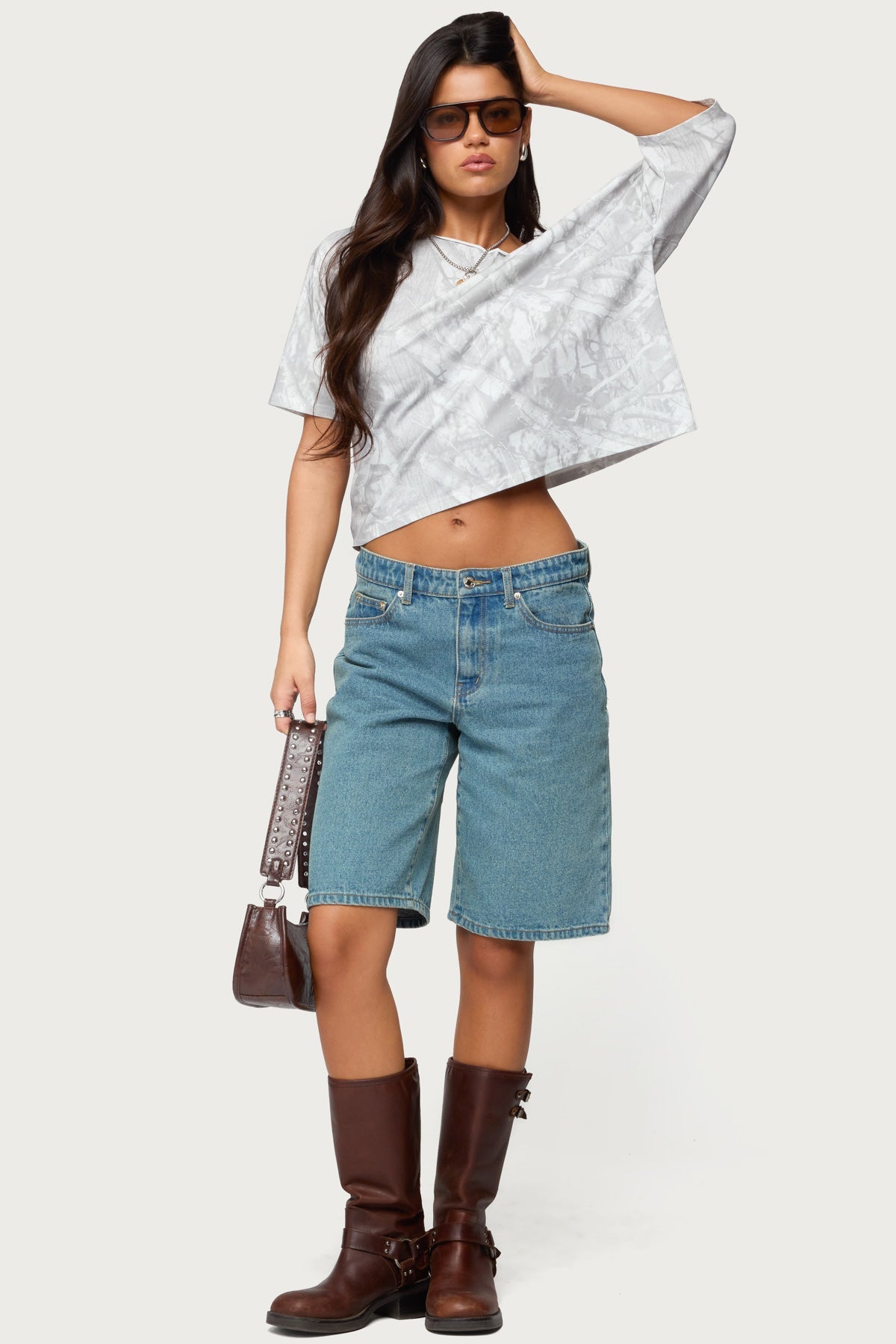 Davida Off Shoulder Camo Top