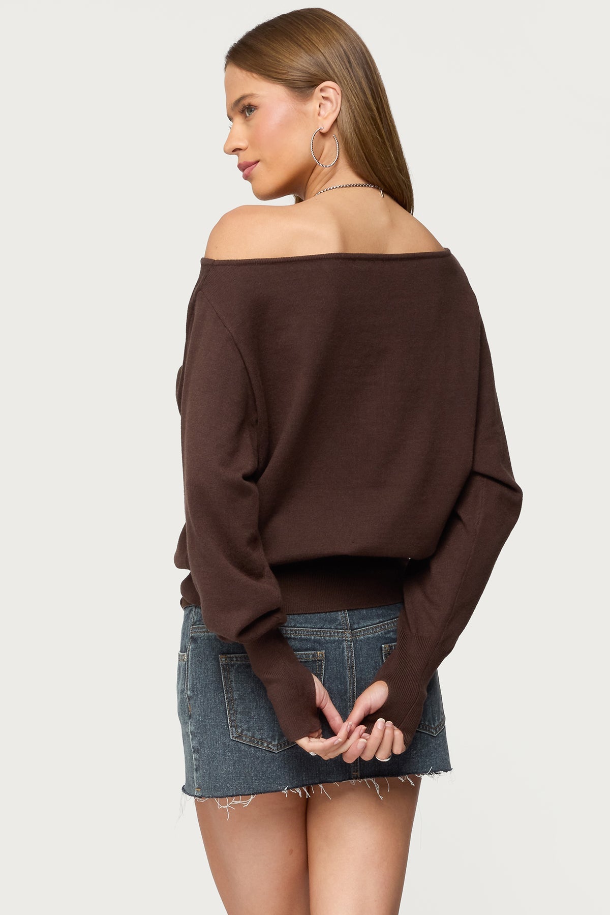 Off Shoulder Oversized Sweater