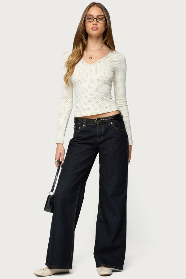 Morah Lacey Polka Dot Top