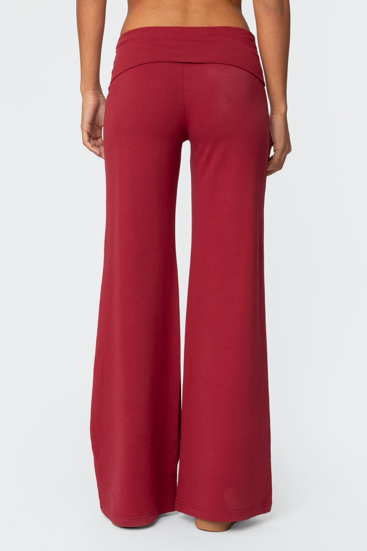 Wide Leg Foldover Trousers