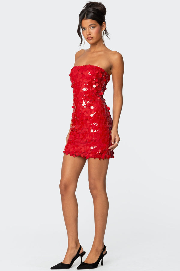 Samba Sequin Strapless Mini Dress view 2