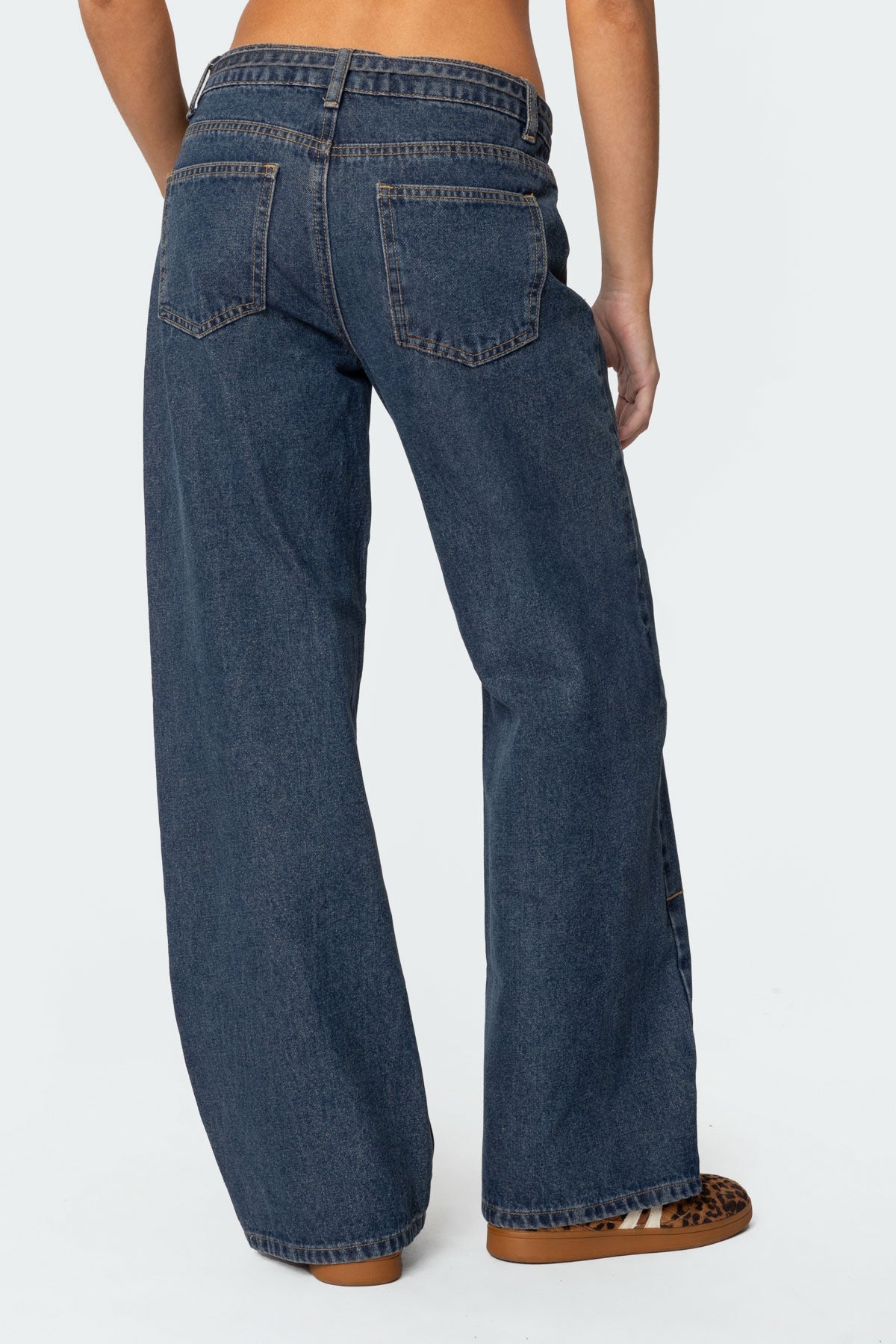 Funky Stitch Low Rise Baggy Jeans