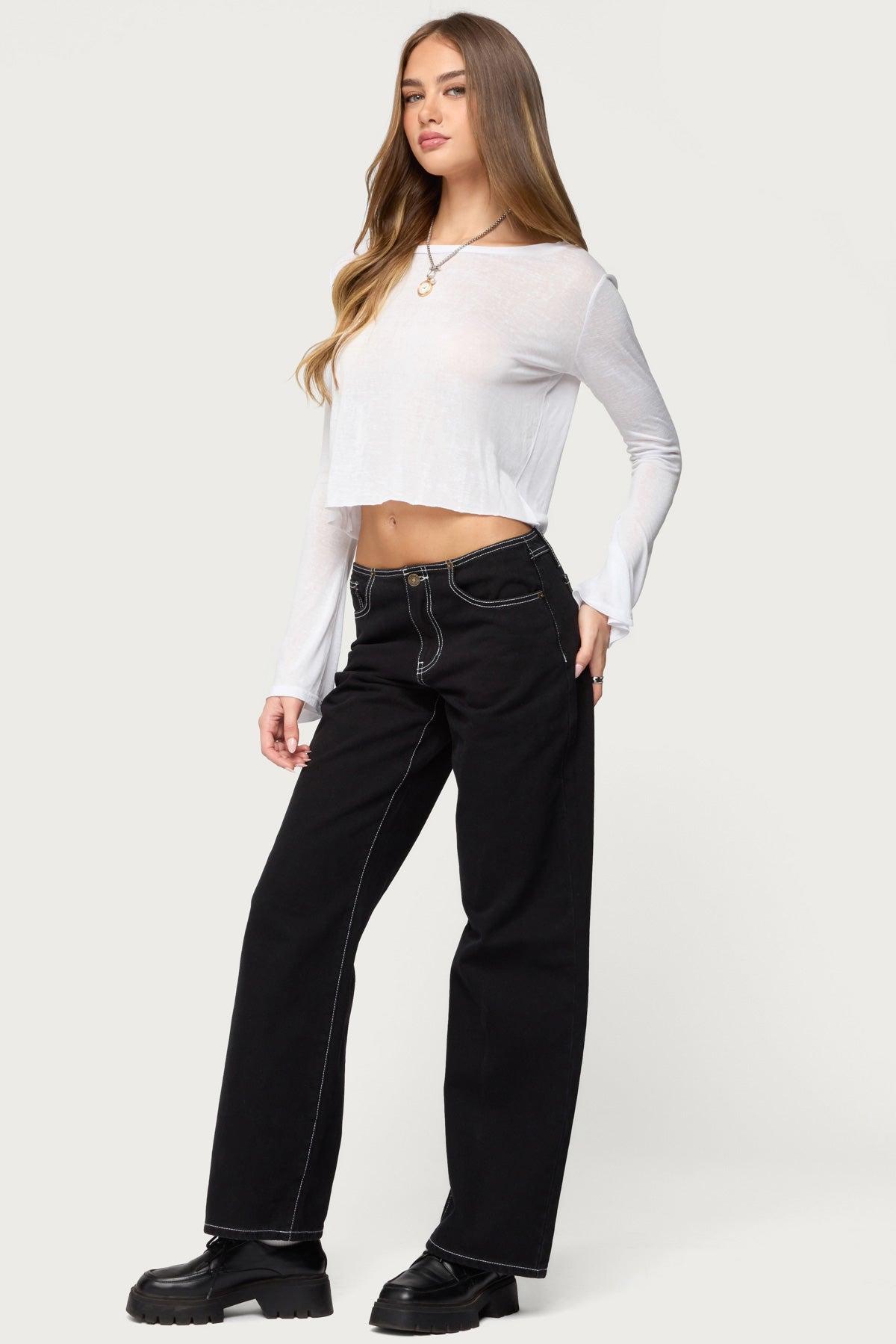 Catalena Long Sleeve Sheer Top