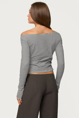 Leyna Striped Off Shoulder Top