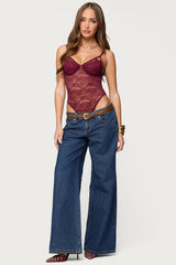 Strappy Sheer Lace Bodysuit