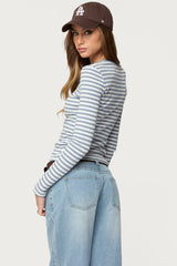 Roma Striped Henley Top
