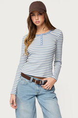 Roma Striped Henley Top