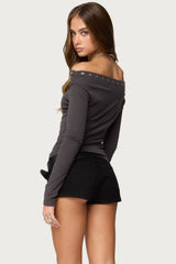 Rebekka Grommet Off Shoulder Top