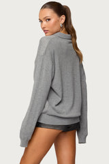Kati Argyle Oversized Polo Sweater