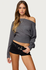 Doro Studded Off Shoulder Sweater