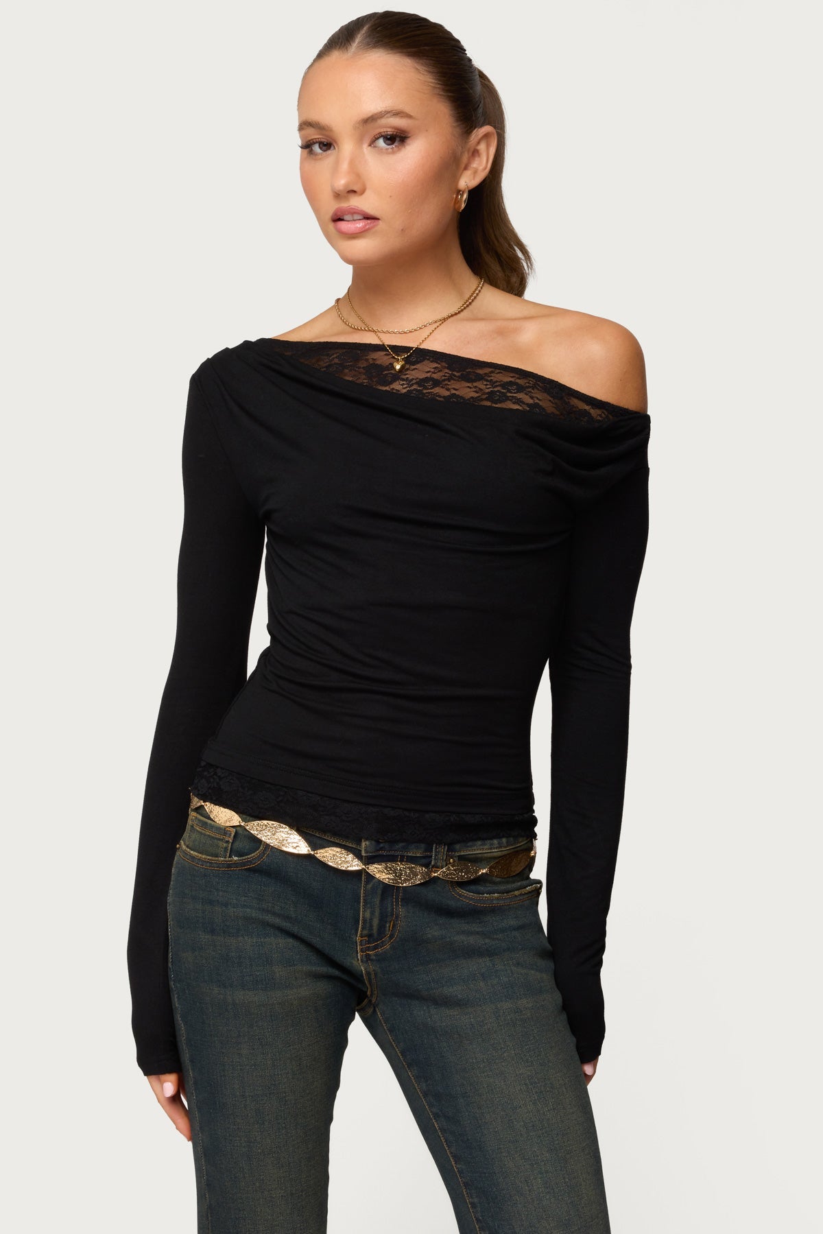 Layered Lacey Off Shoulder Top