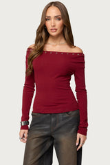 Rebekka Grommet Off Shoulder Top