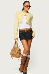 Morgynne Cropped Knit Cardigan