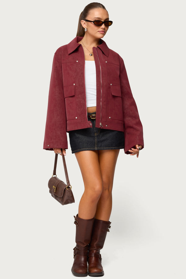 Annabelle Oversized Faux Suede Jacket