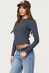 Brianna Striped Long Sleeve T Shirt