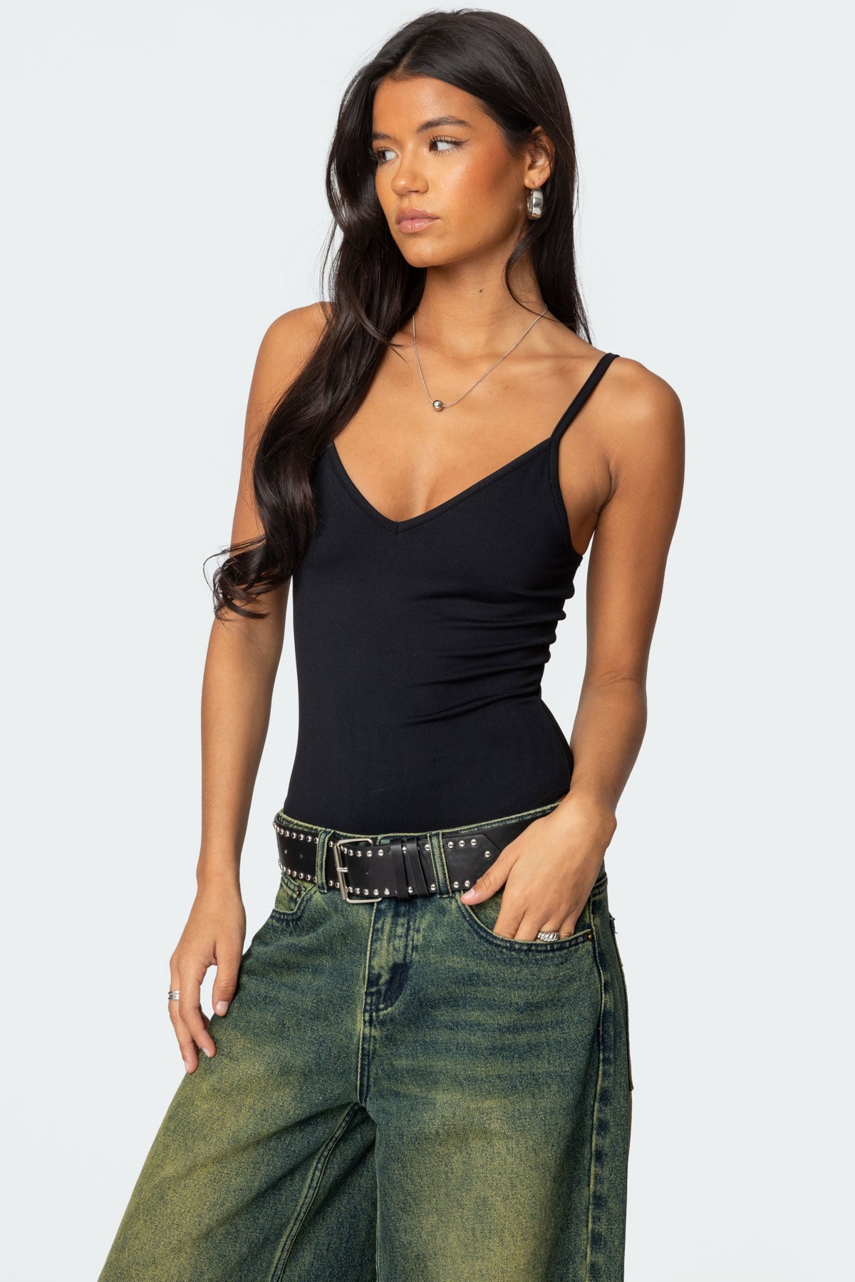 Teaghan V Neck Fitted Bodysuit