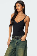 Teaghan V Neck Fitted Bodysuit