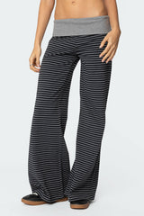 Meggy Striped Fold Over Trousers